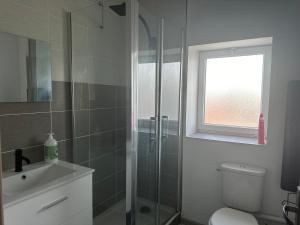 Ένα μπάνιο στο Appartement confortable Andrezieux Boutheon