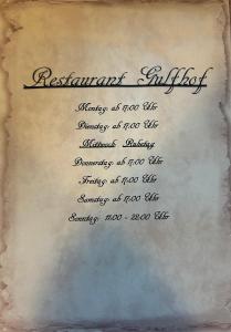 Certifikát, hodnocení, plakát nebo jiný dokument vystavený v ubytování Hotel & Restaurant Gulfhof