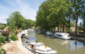 grupa łodzi zakotwiczona na rzece w obiekcie Amazing Apartment In Narbonne With Wifi w mieście Narbona +13 zdjęć