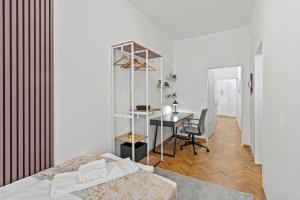 Posteľ alebo postele v izbe v ubytovaní Zentrale, stilvolle und gemütliche Wohnung