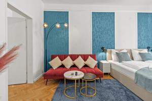 Posteľ alebo postele v izbe v ubytovaní Zentrale, stilvolle und gemütliche Wohnung