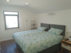 ein Schlafzimmer mit einem Bett und einem Fenster in der Unterkunft The Bath House & Sauna Garden x 4 beds in Newcastle