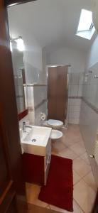 a bathroom with a sink and a toilet at Casa Bella Apartment in San Giovanni Rotondo