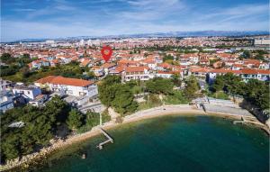 an aerial view of a city with a beach at Amazing Home In Zadar With Sauna in Zadar