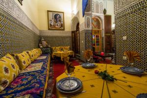 Posezení v ubytování Riad Ibn Khaldoun