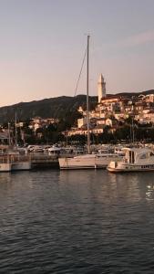 a group of boats are docked in a harbor at Gente di mare in Novi Vinodolski