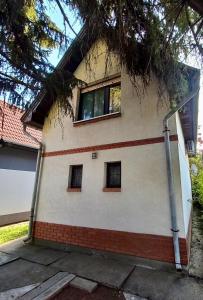 a house with three windows on the side of it at Füzesem Apartman in Békésszentandrás