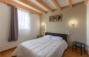 una camera da letto con un letto grande e una finestra di Beautiful Apartment In Eyragues a Eyragues Altre 4 foto