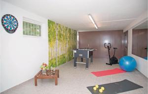 a room with a ping pong table and a desk at Three-Bedroom Holiday Home In Vinjani Gornji in Aračići
