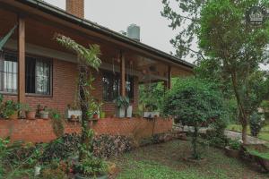 una casa de ladrillo con macetas al costado. en La casita de Mari, en Ruiz de Montoya 39 fotos más