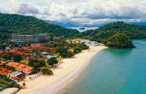 an aerial view of a beach with a resort at Holiday Villa Resort & Beachclub Langkawi in Pantai Cenang