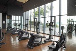 Fitness centrum a/nebo fitness zařízení v ubytování Resh's Trio