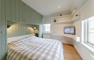 a bedroom with a bed and a tv in it at Amazing Home In Wemeldinge With Wifi in Wemeldinge +20 photos