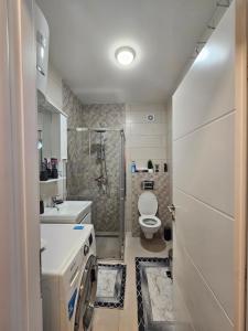 パレにあるParlament- Jahorina-Paleのシャワー、トイレ、洗面台を備えたバスルーム +18枚の写真