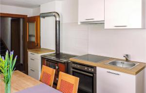 a kitchen with a sink and a stove at Ferienhaus In Ruhiger Lage in Kappl