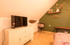 TV a/nebo společenská místnost v ubytování chambre d'hôtes de charme, un temps en forêt