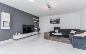 a living room with a couch and a tv at Lovely Home In Perusic Donji With Wifi in Dušić