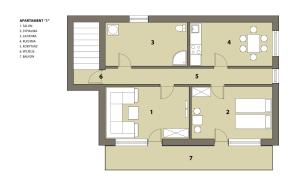 Plán poschodí v ubytovaní Apartamenty DobraNocka