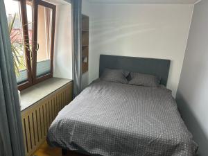 a bedroom with a bed and a window at Sofi Apartment in Võru