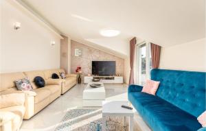a living room with a couch and a tv at Beautiful Home In Pula With Jacuzzi in Vintijan