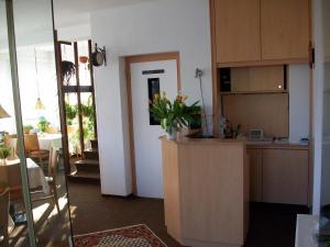 Kuchyň nebo kuchyňský kout v ubytování Ems-Hotel
