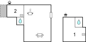 Půdorys ubytování Two-Bedroom Apartment In Medulin