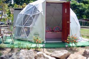 Ban Khanong Phra Klang (1)แพนด้าแคมปิ้งเขาใหญ่的帐篷里有两个塞满了动物