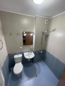 ein Badezimmer mit Toilette und Waschbecken in der Unterkunft PAMPOROVO Raikovski lodge in Pamporowo