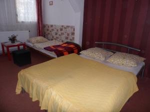 Tempat tidur dalam kamar di Pension Mikulka