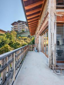 Ban công/sân hiên tại Apt Veysonnaz avec terrasse et vue imprenable