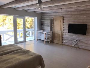 TV a/nebo společenská místnost v ubytování Маєток Ліс і Гори + 122 fotografií