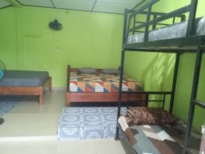 Camera con 2 Letti a Castello e 1 Letto di Jungle treking & Jungle Tour if you want to stay here,you must book treking only with us a Bukit Lawang