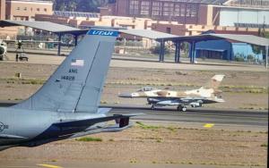 two planes are sitting on a runway at an airport at Riad SARSAR airport in Marrakesh