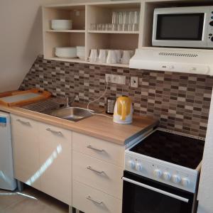 Kuchyň nebo kuchyňský kout v ubytování Hostel pod Krivanom