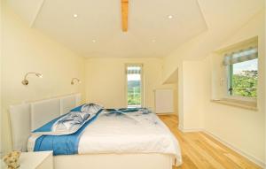 a bedroom with a white bed and a window at Villa Demetra in Motovun