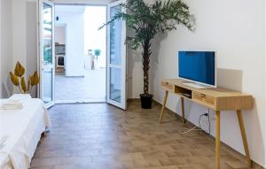 Televízia a/alebo spoločenská miestnosť v ubytovaní Villa Selinon