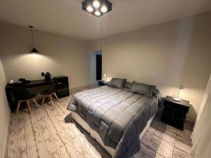 a bedroom with a bed and a desk and a desk at Casagrande Hotel Boutique in Tinogasta