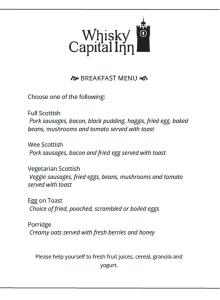 a screenshot of the wiley capital inn website at Whisky Capital Inn in Dufftown