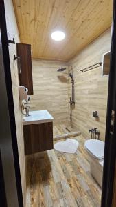 a bathroom with a sink and a toilet at mood villa Kazbegi in Kazbegi