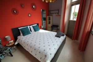 Giường trong phòng chung tại Gîte Le Salmon