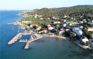 an aerial view of a small island in the water at Villa K2 in Zadar
