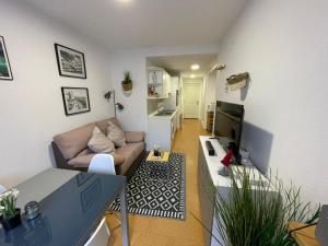 ein Wohnzimmer mit Sofa und Fernseher in der Unterkunft Snow 39 in Candanchú