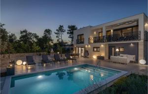 a house with a swimming pool in front of it at Villa Olea Vir in Vir