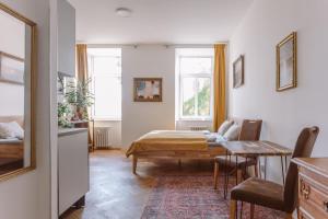 Ένα ή περισσότερα κρεβάτια σε δωμάτιο στο Urban lifestyle Brno