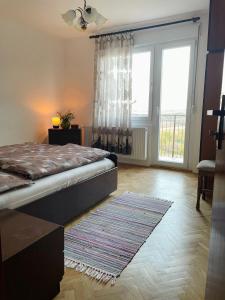 Postel nebo postele na pokoji v ubytování Apartment with beautiful view of Avala Mountain 3 rooms for 6 guests max SRB, DE, EN