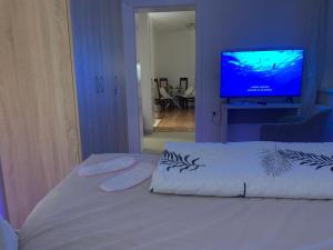 TV a/nebo společenská místnost v ubytování Petra Apartments