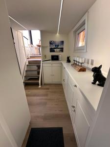 Η κουζίνα ή μικρή κουζίνα στο Hafen Oase - 2 Hausboote, 2 Whirlpool, 1 Sauna, Wellness