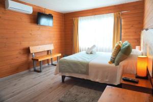 Cama ou camas em um quarto em Hotel El Coihue