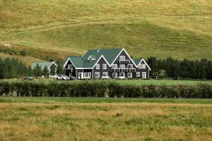 霍尔斯沃德吕尔Skálakot Manor Hotel的山边的大房子