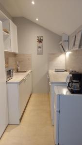 Kuchyň nebo kuchyňský kout v ubytování Apartmány U Obory